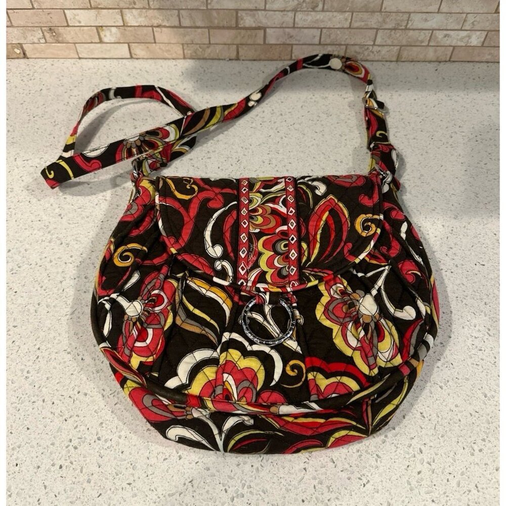 Vera Bradley Puccini Saddle Up Crossbody Purse Flap Retired Pattern